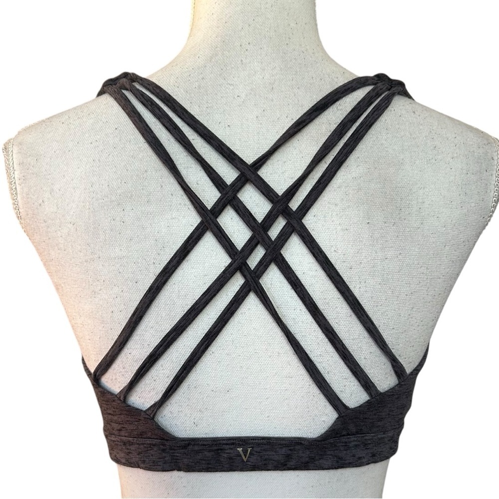 Victoria’s Secret Pullover Bralette Women SZ Large Mauve Gray Spacedye Workout